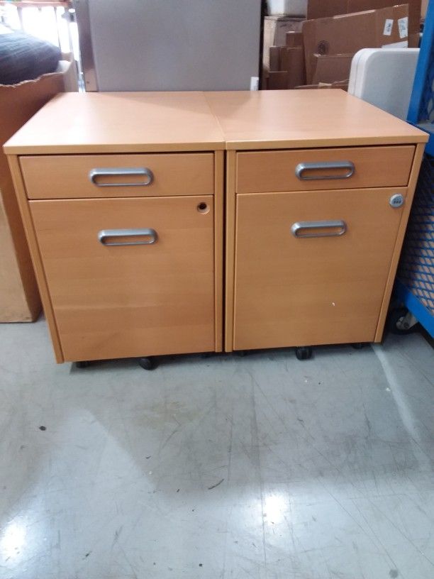 IKEA 2 Drawer Rolling Locking File Cabinets