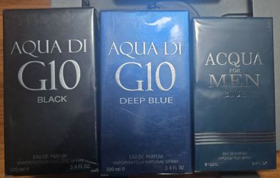 Aqua Di G10 Black and Blue fragrance, a 3.4 fl oz (100 ml) Eau de Parfum spray.