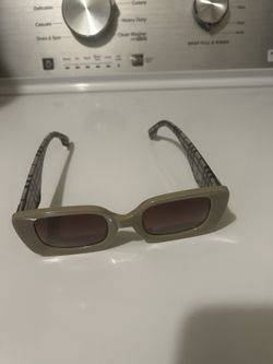 Beige Retro Rectangle Sunglasse
