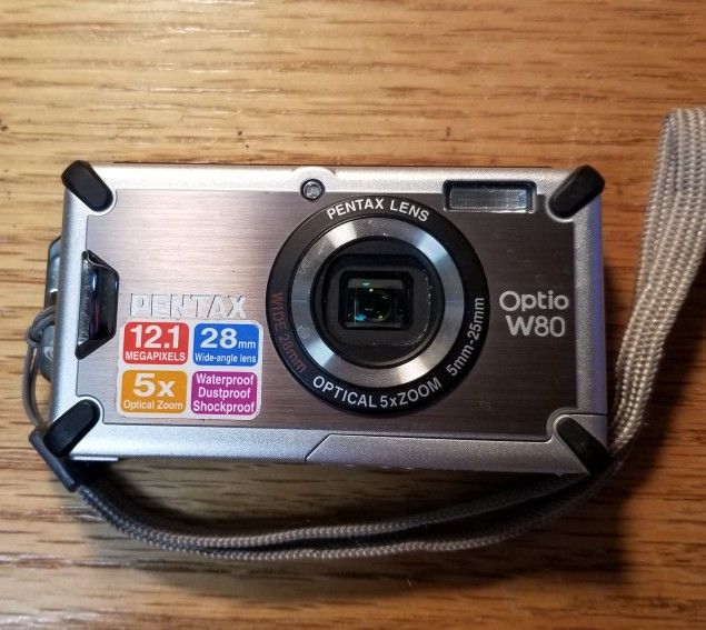 Lens Pentax W80 防水カメラ】PENTAX Optio W80 グレー 動作確認済