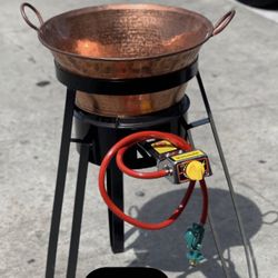 Cazo De Cobre De 18” Con Vase I Quemadores Nuevo Para Freir Mojaras Ext