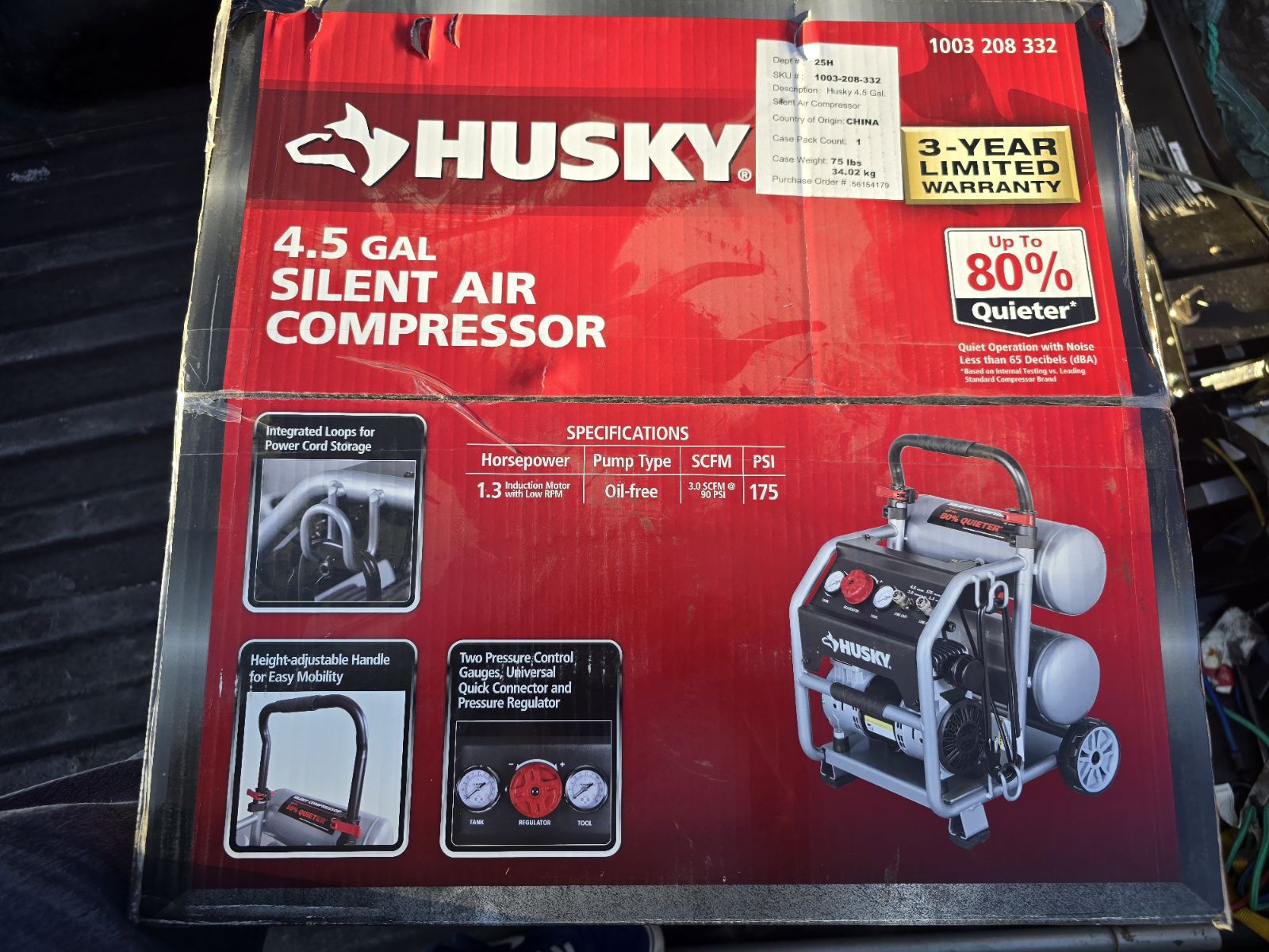 Husky 4.5 Gal Compressor