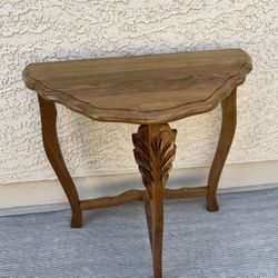 Wood Half Moon End Table / Night Stand 
