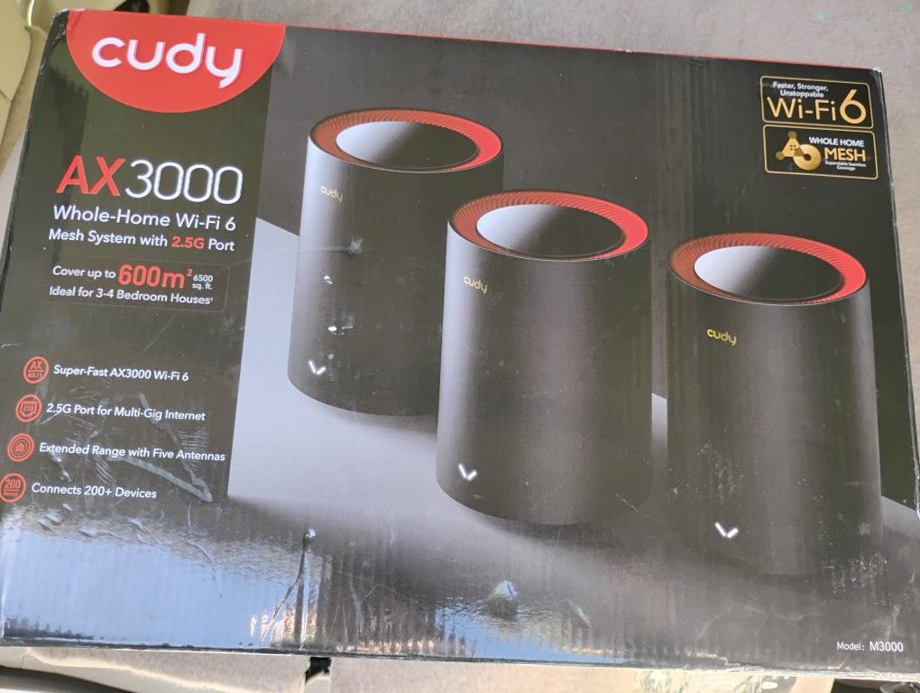 Cudy Mesh Wifi Router System- 3 Nodes 4500 SqFt Coverage