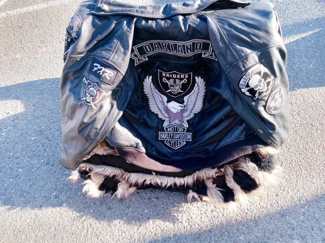 Custom Leather Raiders Harley Jacket