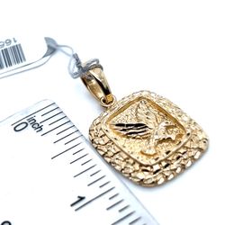 14kt Gold Nugget Eagle Square Pendant 4.60grams 165690 11
