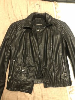 Express black leather jacket- size xs