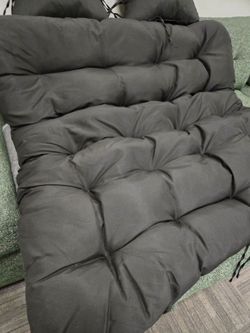 Dark Gray Tufted Chair Cushions with Ties
