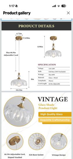 Vintage pendant light