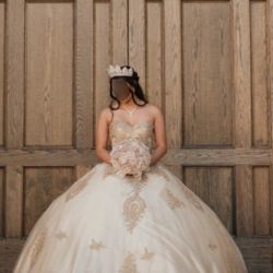 Gold Quinceañera dress size Small 