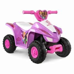 Disney Princess 6V Battery-Powered Ride-On Quad for Kids Ages 1.5+ Pink
