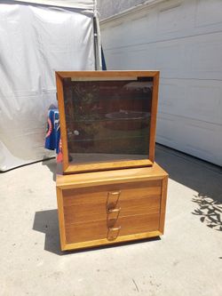 Mid Century Drawer Cabinet Hutch