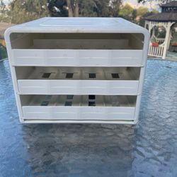 White plastic you copia three drawer spice rack storage