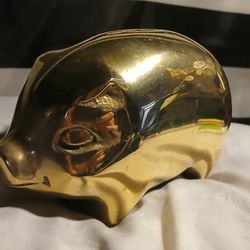 Vintage Brass Piggybank
