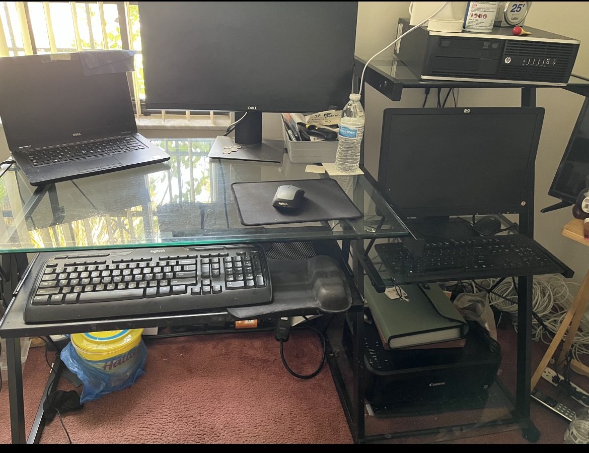 Complete Computer Desk With Add’l Side