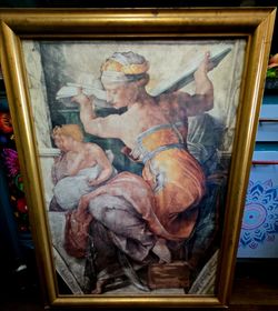 Michelangelo Libyan Sibyl Sixtine Chapel Print Beautiful Vatican Italian 42"×31.5"