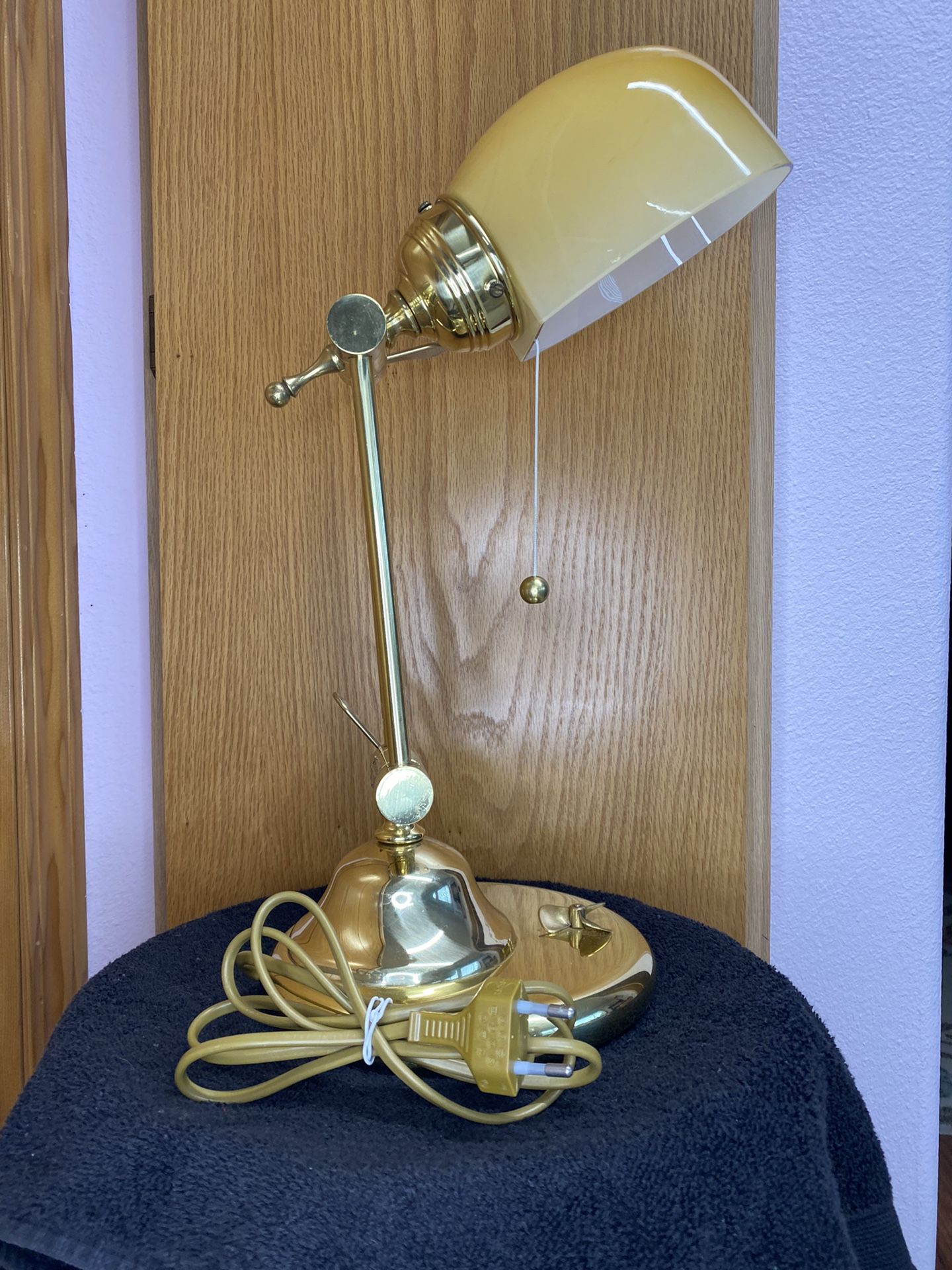 Antique Nautical Desk Lamp ~ Foresti & Suardi ~ W/ Ship Prop ~ Made in Italy