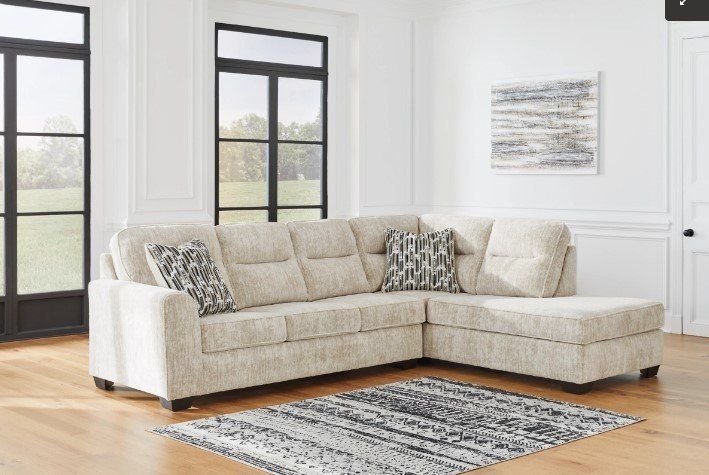 Brand New On-trend, Sophisticated 2 Pc Sectional Sofa w/richly neutral appeal