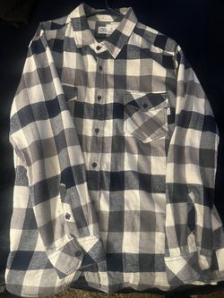 Hurley Men’s XL White/Blue Flannel Used 