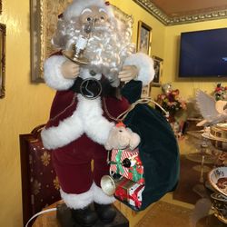 Holiday Classics Vintage 1991 29" Animated Santa Music Light Up Candle And Music