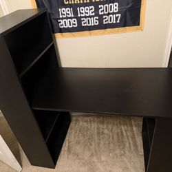 Black Desk w/ Shelves