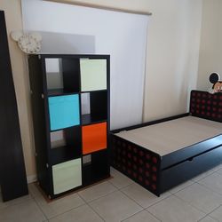 Twin Bed (with Trundle)  + Shelf Unit  +Shelf