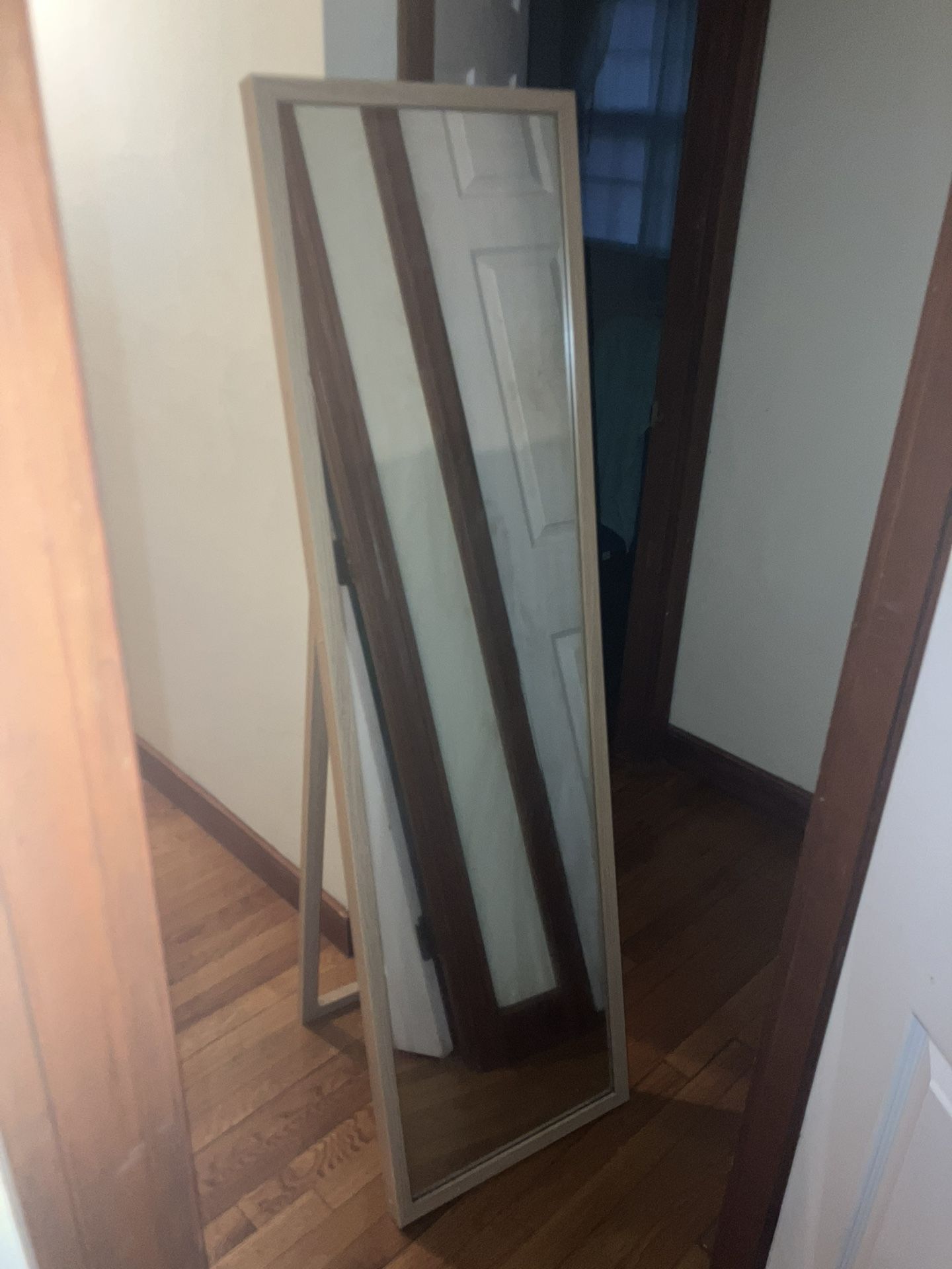 Stand Up Mirror Wood Good Condition