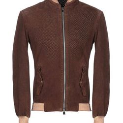 Genuine Perforated Leather Suede Jacket. Brand New. Made In Italy. US Size 46-48