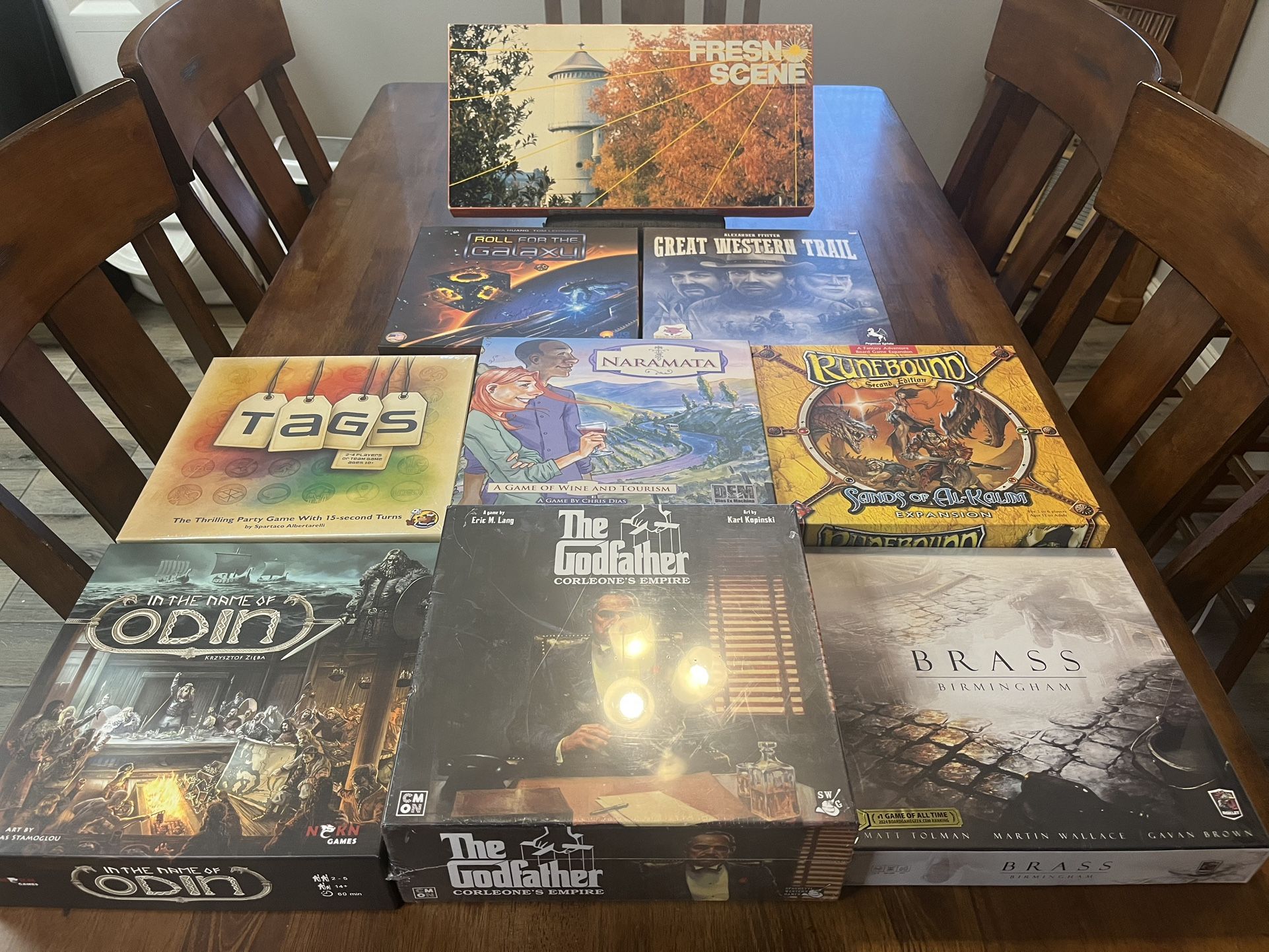 Lot of (9) Nine, New and Pre-owned, Designer Strategy Board Games & Expansions