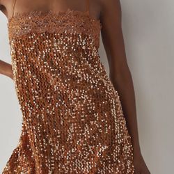 Free People That Girl Sequin Slip Dress 