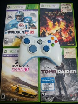Xbox 360 Controller and 4 Games Bundle