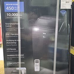 LG
10,000 (DOE) BTU 115-Volt Portable Air Conditioner Cools 450 Sq. Ft. with Dehumidifier and Wi-Fi in Black