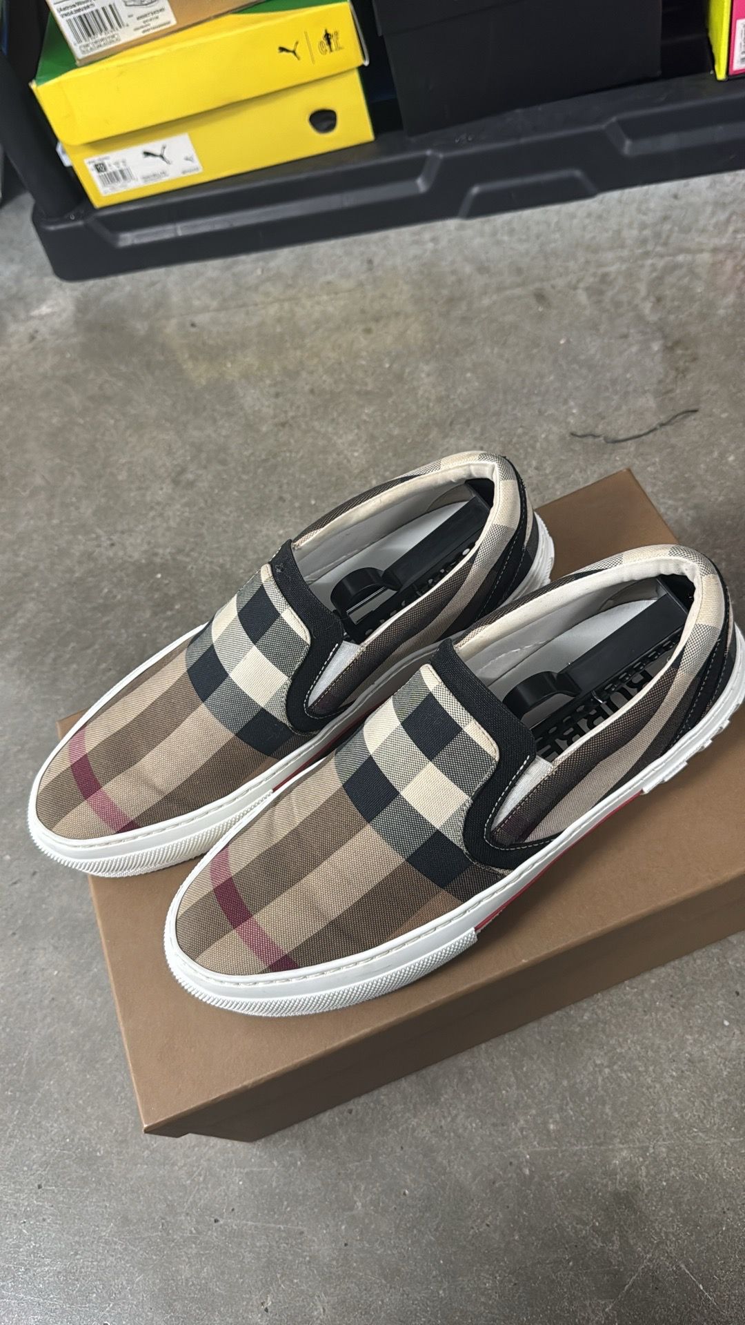 Burberry slip ons