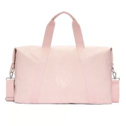 Victoria's Secret XL Metallic Light Blush Pink Duffle Bag Tote Travel Large Carrying Strap + Handles