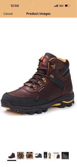 Waterproof Hiking Boots Brown Mid-Top