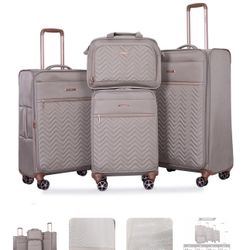 Travelhouse Softside 3 Piece Luggage Sets, 4 Piece Expandable Soft Sided Suitcase with Spinner Wheels, Lightweight Travel Set with Underseat Duffel Ba