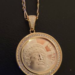 Gold Plated Sterling Silver Charm And Chain 24'