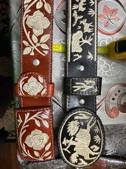 Embroidered Leather Belts