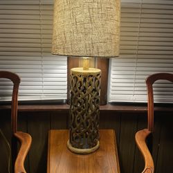 Antique Style Wooden Lamp. “New”