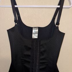 Black hook-front corset/waist trainer