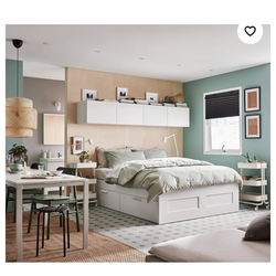 Bed Frame with Storage and Mattress