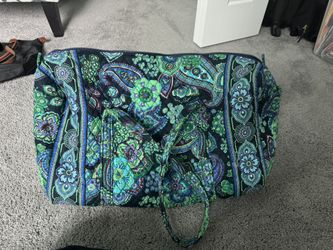 Vera Bradley Duffle Bag Blue Rhapsody Zipper Closure And Side Pocket Great Condition