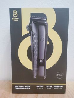Beard Club Men's Electric Cordless Rechargeable High Power Beard & Hair Pro Trimmer (Brand New!)