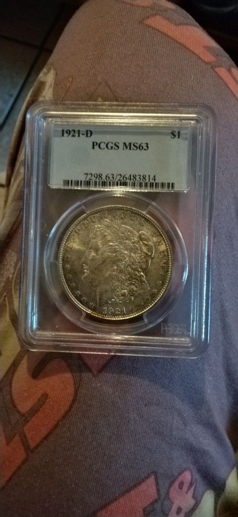 1921D Morgan Dollar Ms 63 PCGS