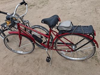 Red Vintage Cruiser Bicycle with Rear Rack