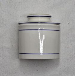Blue Trim Butter Bell