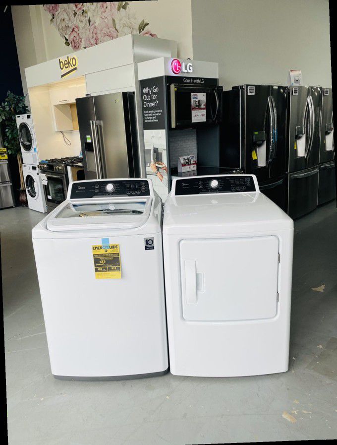 Midea Top Loading Washer And  Dryer Set 7E 