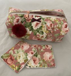 Cosmetic Pouch With Matching Facial Pads