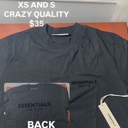 Black esstinals tee XS S AND M