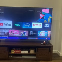 64” Amazon Fire TV + Wooden TV Stand